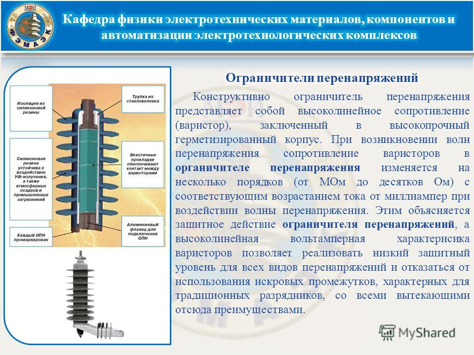 Ограничители перенапряжения презентация