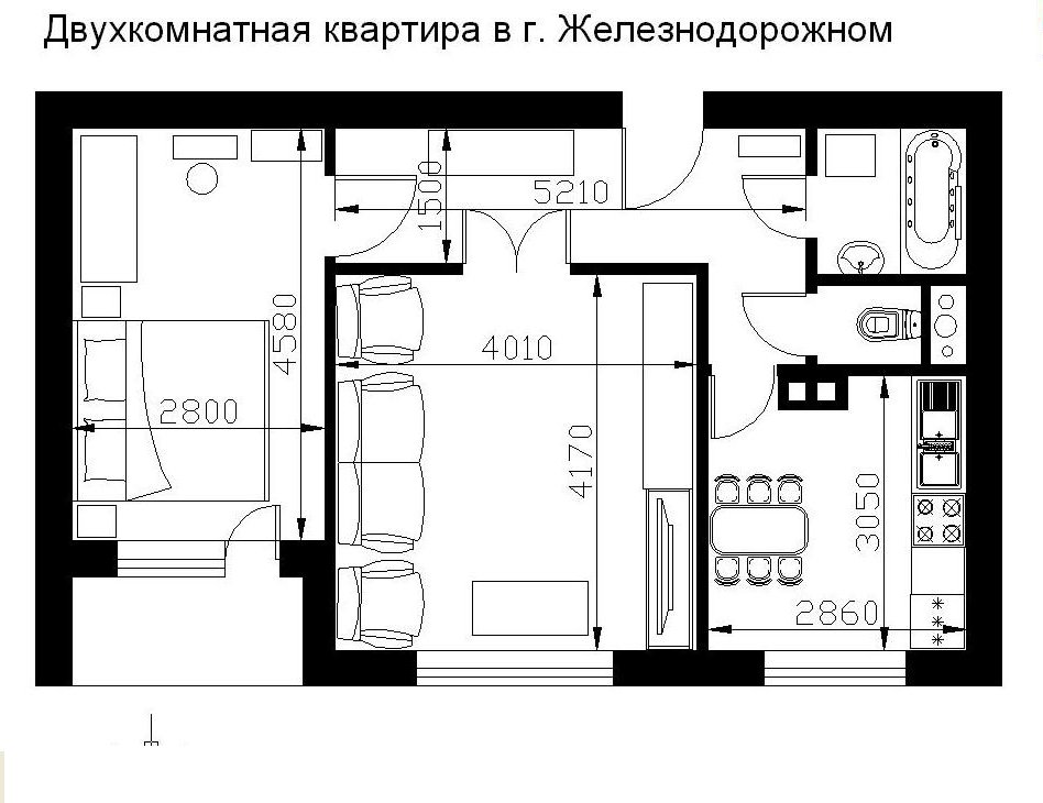 На рисунке изображен план однокомнатной квартиры