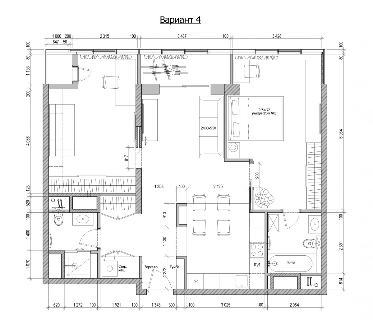 План квартиры с размерами чертеж 3 х комнатная квартира