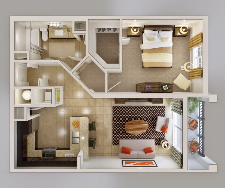 Удобная планировка 2-х комнатной квартиры