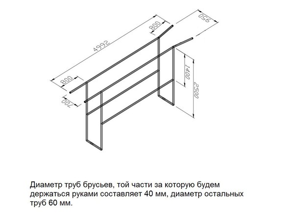 Брусья своими руками чертежи