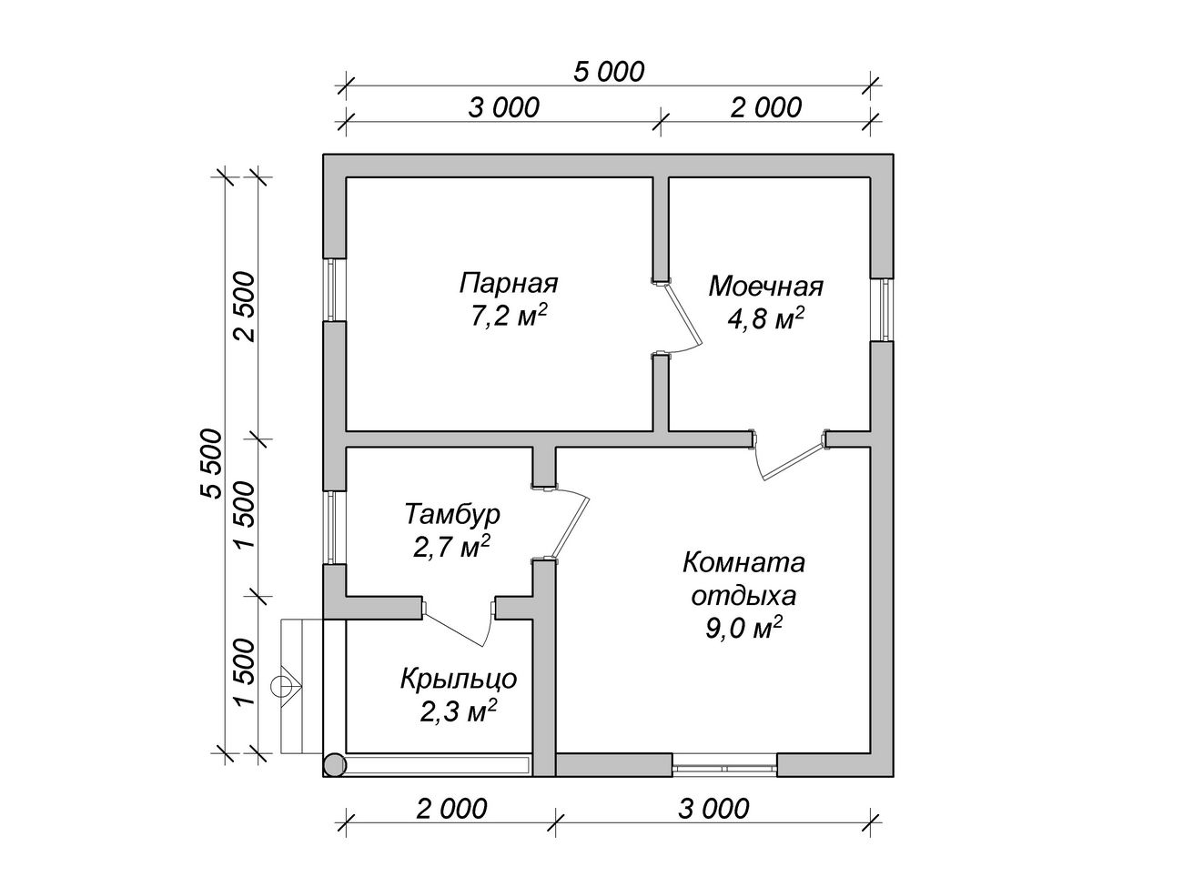 Проекты бань из керамзитобетонных блоков с комнатой отдыха