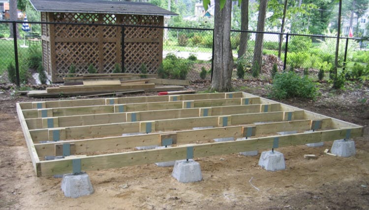 laying deck blocks