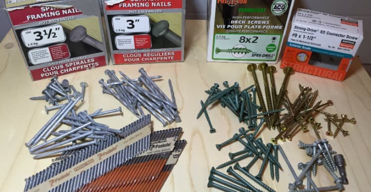 nails vs screws for building shed