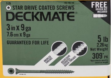 star drive coated screws label
