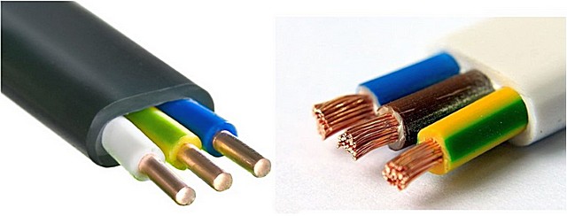 Трехжильные силовые кабели – с однопроволочными или многопроволочными жилами