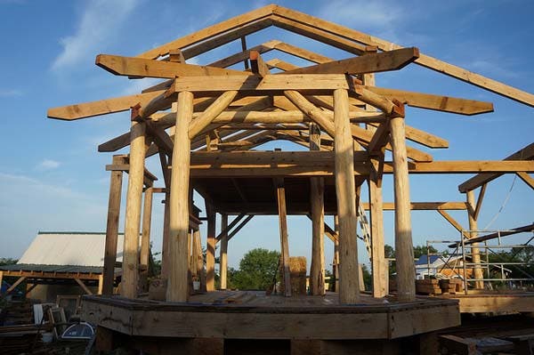 round timber frame