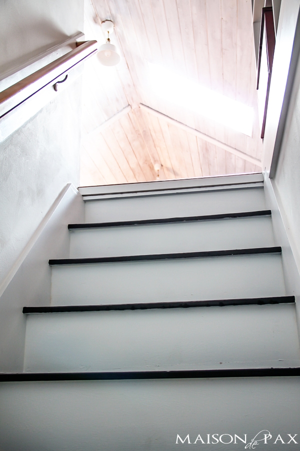 Totally transformed staircase by paint- Maison de Pax
