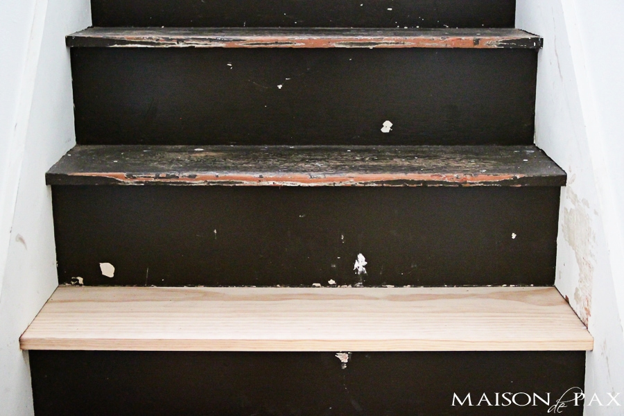Rustic old attic stairs- Maison de Pax 