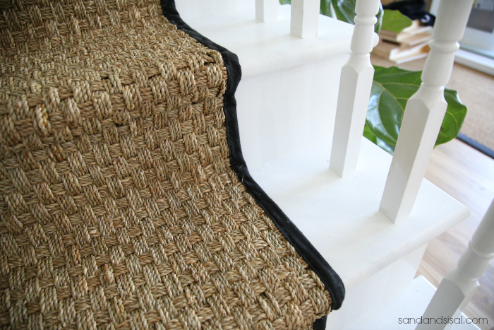 Seagrass Stair Runner - White Painted Stairs