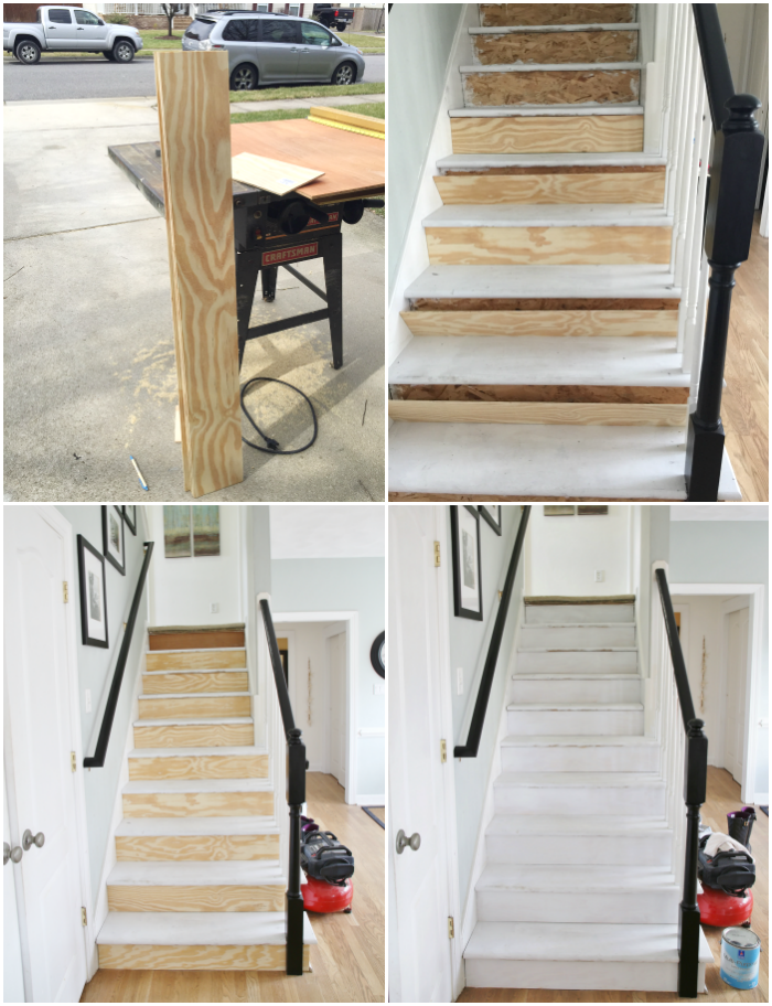 Stair Remodel - Covering Up Risers