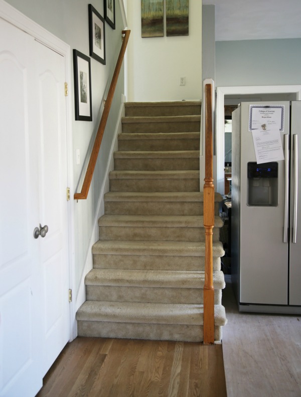 carpeted staircase - before pic